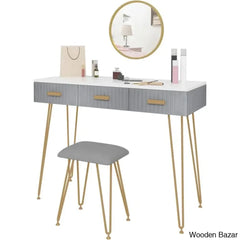 Alongi Dressing Table With Mirror - Wooden Bazar