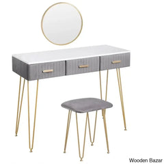 Alongi Dressing Table With Mirror - Wooden Bazar