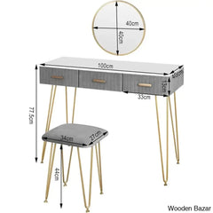 Alongi Dressing Table With Mirror - Wooden Bazar