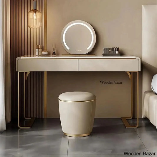 Alyani Vanity Dressing Table With Mirror Light And Stool