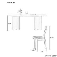 Amarie 6 Seater Double Pedestal Dining Set -Wooden Bazar
