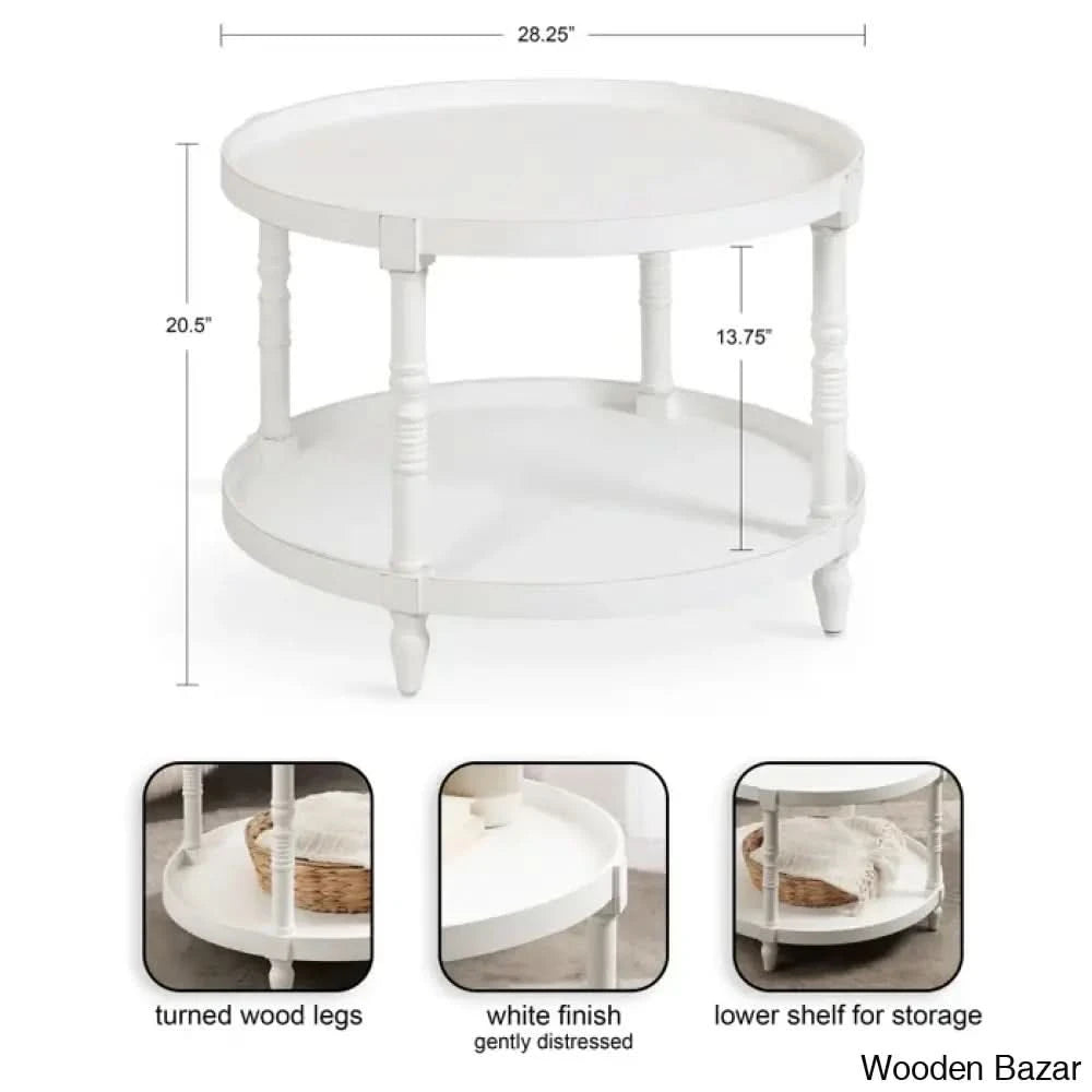 Ameleay Tiered Round Living Room Coffee And Center Table