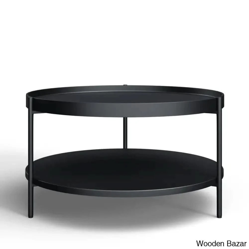 Amiase Solid Wood Top Coffee And Center Table Black