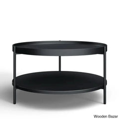 Amiase Solid Wood Top Coffee And Center Table Black