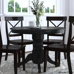 Amrohan 4 Seater Solid Wood Pedestal Dining Set
