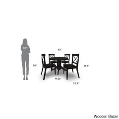 Amrohan 4 Seater Solid Wood Pedestal Dining Set