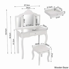 Animo Kids Vanity Set With Mirror - Wooden Bazar