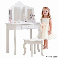 Animo Kids Vanity Set With Mirror - Wooden Bazar