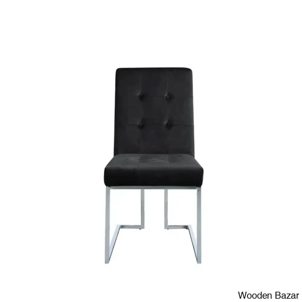 Anniey Royal 4 Seater Glass Top Pedestal Dining Set