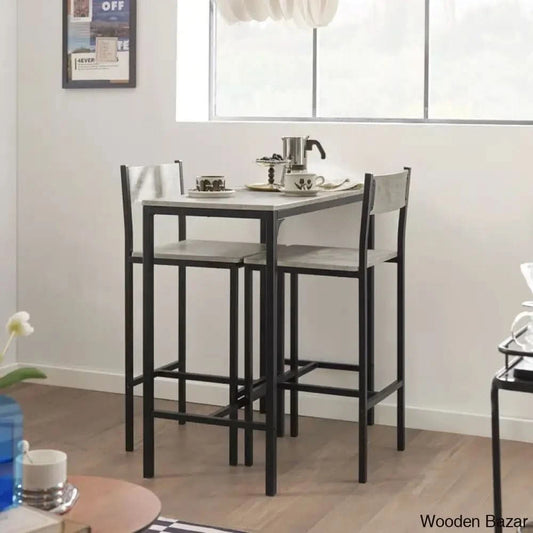 Antigon Modern 2 Seater Dining Table Set For Homes Gray