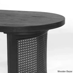 Antowiney 48āā Oval Solid White Oak Rattan Coffee And Center Table