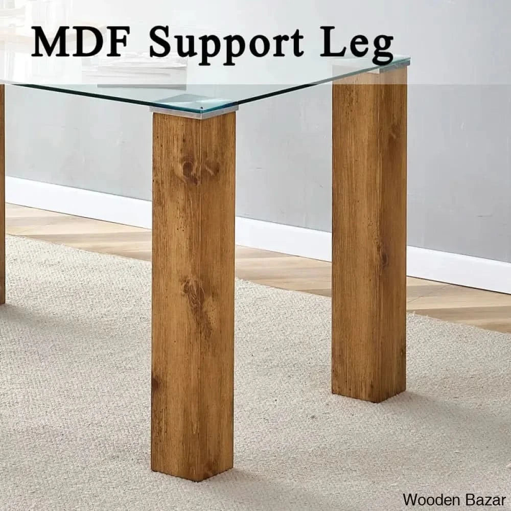 Archibald Luxury 4 Seater Glass Top Dining Set