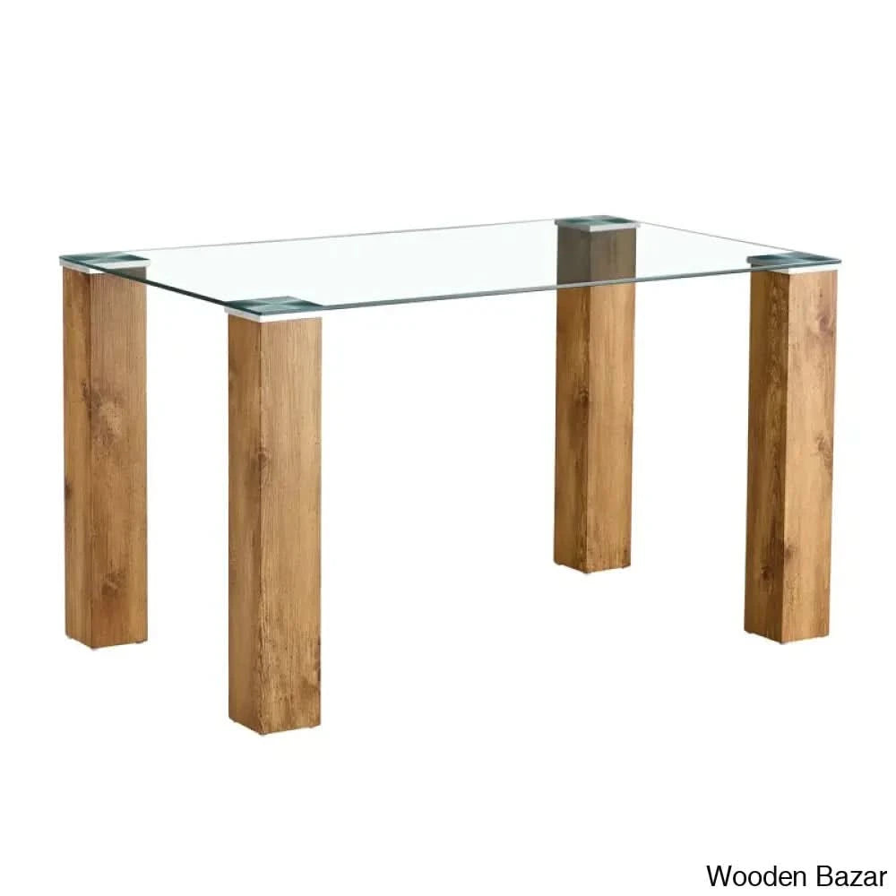 Archibald Luxury 4 Seater Glass Top Dining Set