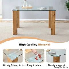 Archibald Luxury 4 Seater Glass Top Dining Set