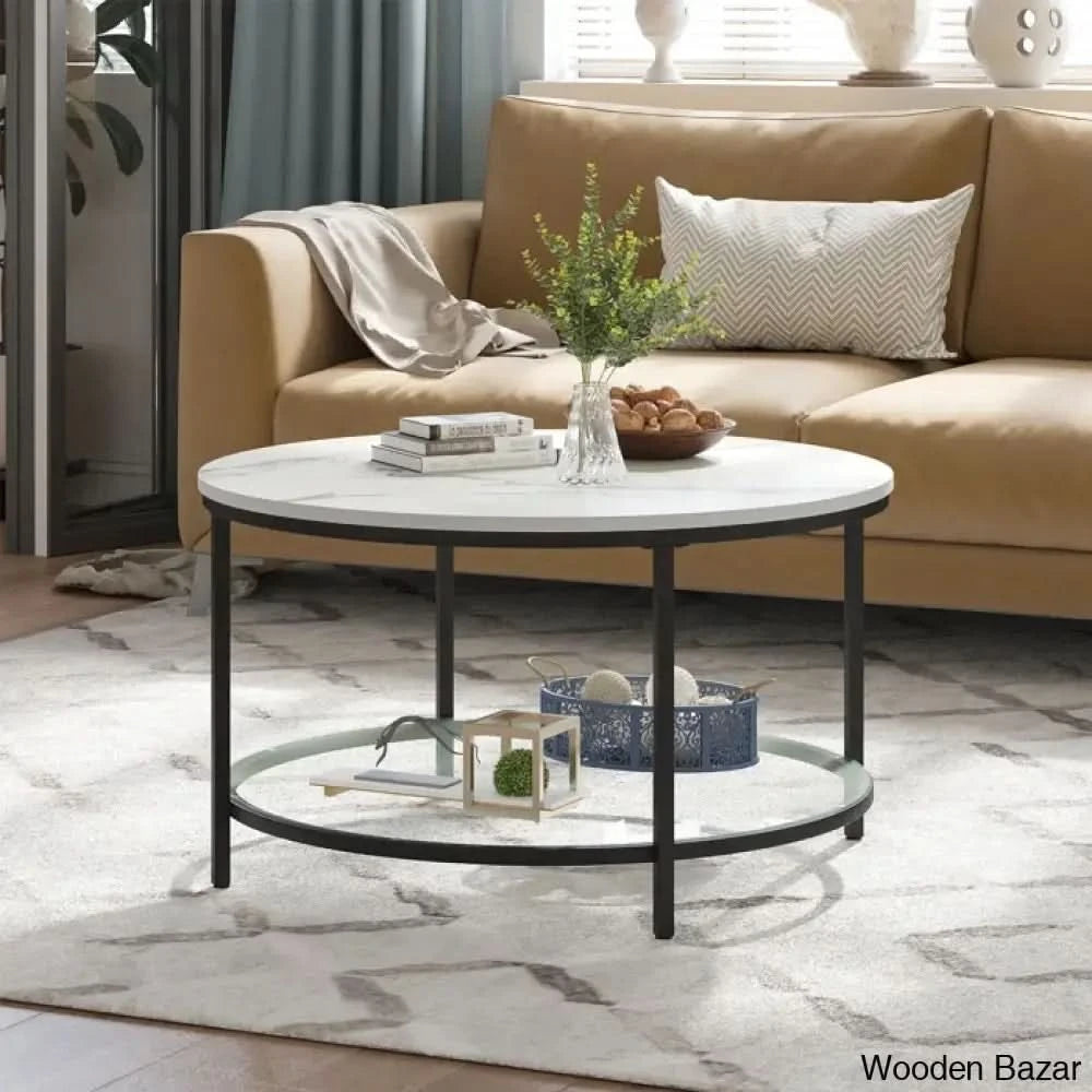 Arlo Round Coffee And Center Table Rotherham With Storage