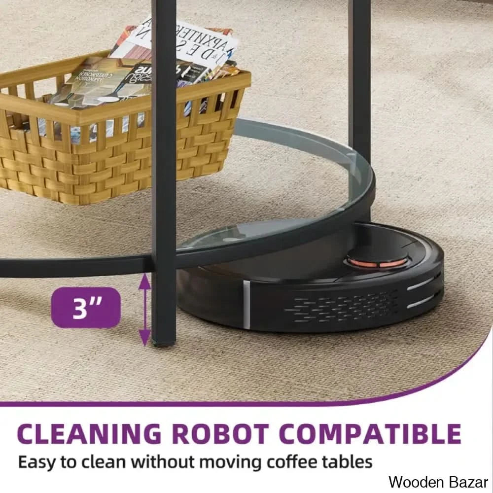 Arlo Round Coffee And Center Table Rotherham With Storage