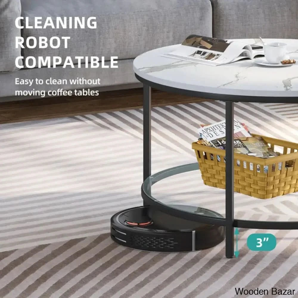 Arlo Round Coffee And Center Table Rotherham With Storage