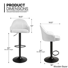 Arrianas Swivel Modern Kitchen Counter And Bar Stools Faux Leather Pub Chairs (Set Of 2)