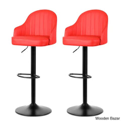Arrianas Swivel Modern Kitchen Counter And Bar Stools Faux Leather Pub Chairs (Set Of 2)