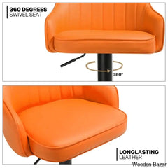 Arrianas Swivel Modern Kitchen Counter And Bar Stools Faux Leather Pub Chairs (Set Of 2)