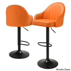 Arrianas Swivel Modern Kitchen Counter And Bar Stools Faux Leather Pub Chairs (Set Of 2)
