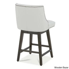 Arvellex Swivel Upholstered 26āā Counter Stool With Solid Wood Frame (Set Of 3)