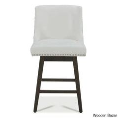 Arvellex Swivel Upholstered 26āā Counter Stool With Solid Wood Frame (Set Of 3)