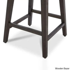 Arvellex Swivel Upholstered 26āā Counter Stool With Solid Wood Frame (Set Of 3)