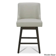 Arvellex Swivel Upholstered 26āā Counter Stool With Solid Wood Frame (Set Of 3)
