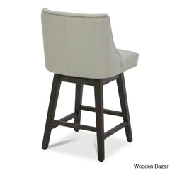 Arvellex Swivel Upholstered 26āā Counter Stool With Solid Wood Frame (Set Of 3)