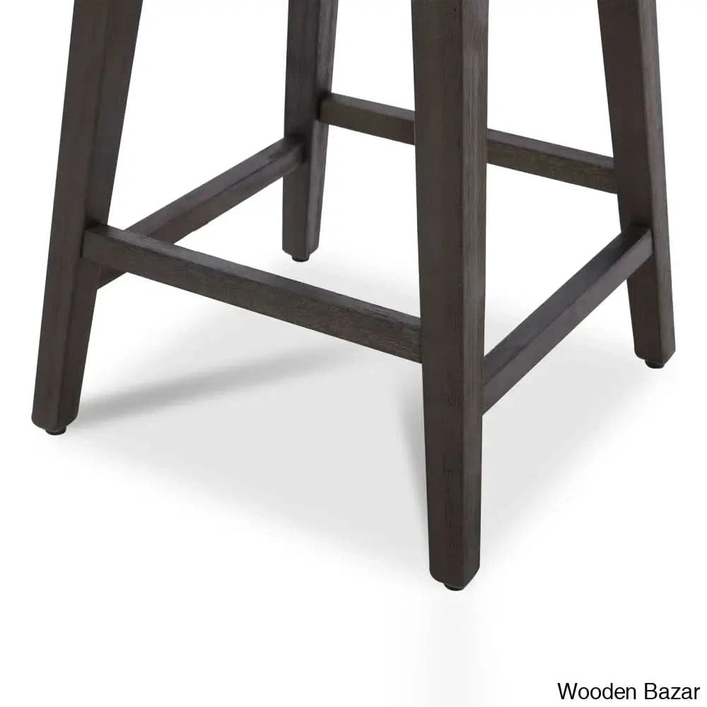 Arvellex Swivel Upholstered 26āā Counter Stool With Solid Wood Frame (Set Of 3)