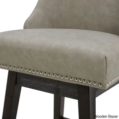 Arvellex Swivel Upholstered 26āā Counter Stool With Solid Wood Frame (Set Of 3)