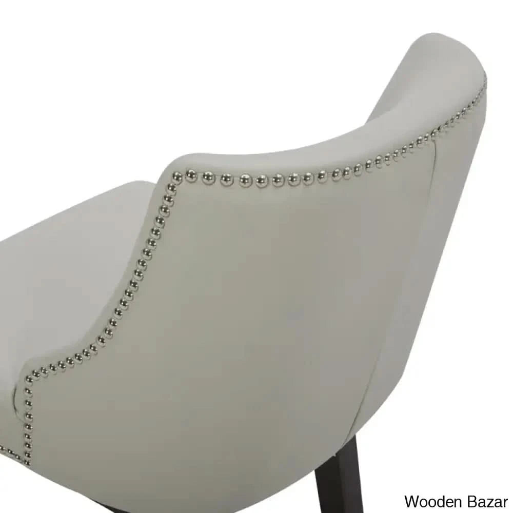 Arvellex Swivel Upholstered 26āā Counter Stool With Solid Wood Frame (Set Of 3)