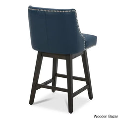 Arvellex Swivel Upholstered 26āā Counter Stool With Solid Wood Frame (Set Of 3)