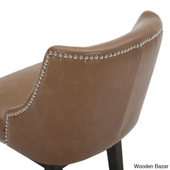 Arvellex Swivel Upholstered 26āā Counter Stool With Solid Wood Frame (Set Of 3)