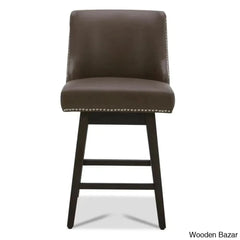 Arvellex Swivel Upholstered 26āā Counter Stool With Solid Wood Frame (Set Of 3)