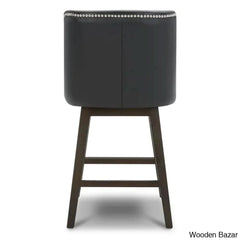 Arvellex Swivel Upholstered 26āā Counter Stool With Solid Wood Frame (Set Of 3)