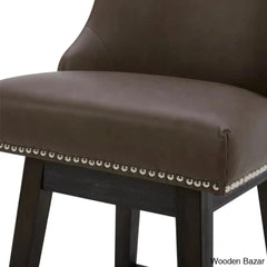 Arvellex Swivel Upholstered 26āā Counter Stool With Solid Wood Frame (Set Of 3)