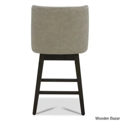 Arvellex Swivel Upholstered 26āā Counter Stool With Solid Wood Frame (Set Of 3)