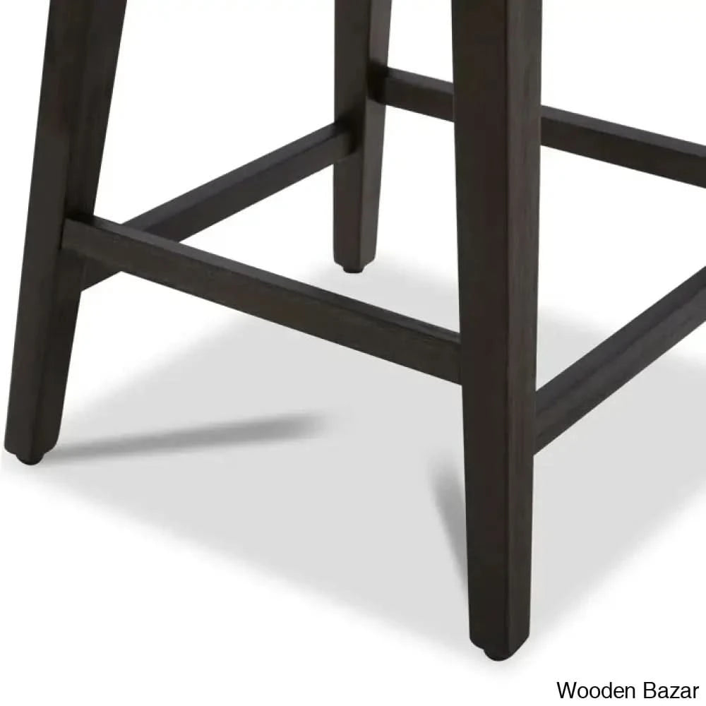 Arvellex Swivel Upholstered 26āā Counter Stool With Solid Wood Frame (Set Of 3)