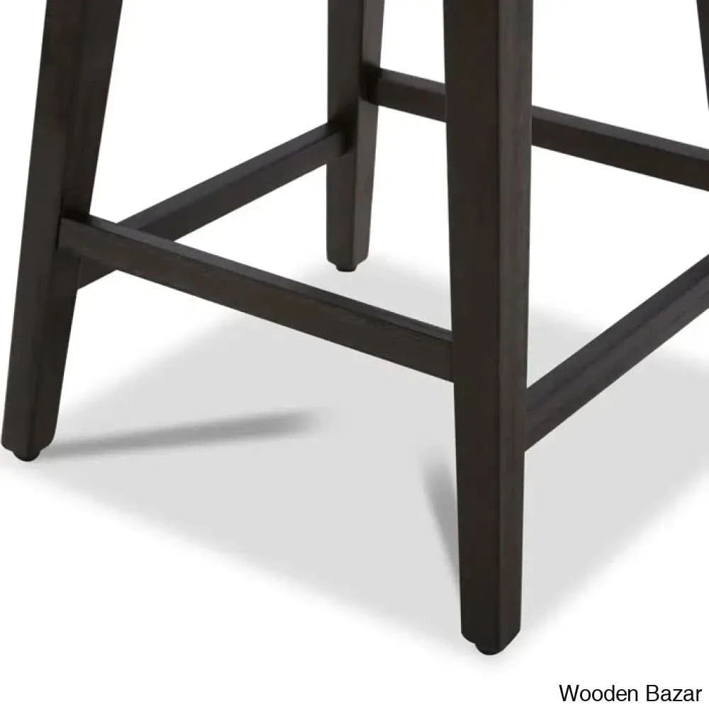 Arvellex Swivel Upholstered 26āā Counter Stool With Solid Wood Frame (Set Of 3)