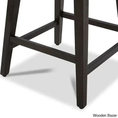 Arvellex Swivel Upholstered 26āā Counter Stool With Solid Wood Frame (Set Of 3)