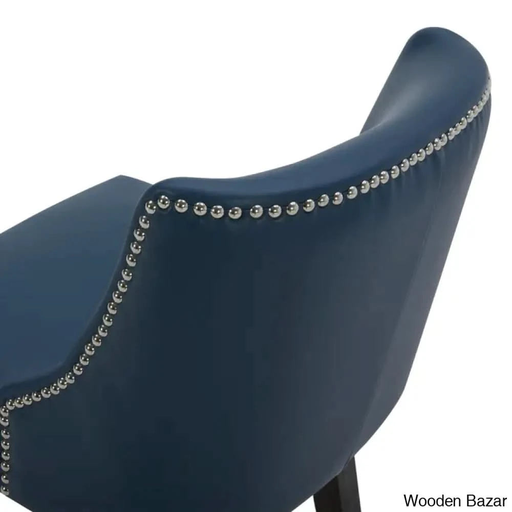 Arvellex Swivel Upholstered 26āā Counter Stool With Solid Wood Frame (Set Of 3)