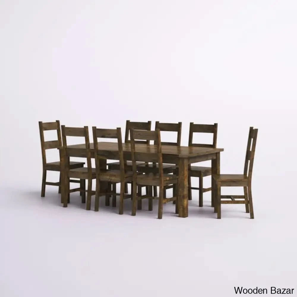 Arwen New 6 Seater & 8 Teak Wood Dining Set - Wooden Bazar