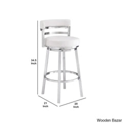 Ashlamario Swivel Counter & Bar Stool With Metal Base And Footrest