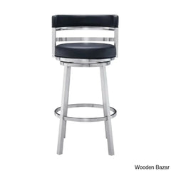 Ashlamario Swivel Counter & Bar Stool With Metal Base And Footrest