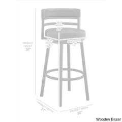 Ashlamario Swivel Counter & Bar Stool With Metal Base And Footrest
