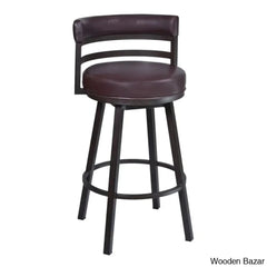 Ashlamario Swivel Counter & Bar Stool With Metal Base And Footrest