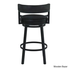 Ashlamario Swivel Counter & Bar Stool With Metal Base And Footrest
