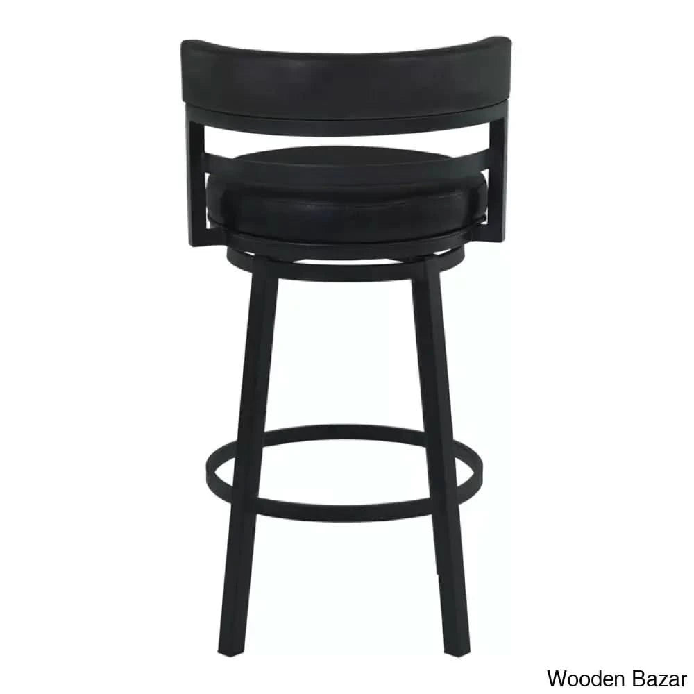 Ashlamario Swivel Counter & Bar Stool With Metal Base And Footrest